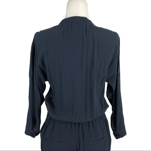 Madewell Womens Navy Novelist Preppy Cropped Jumpsuit Drawstring Size XS - Picture 7 of 13